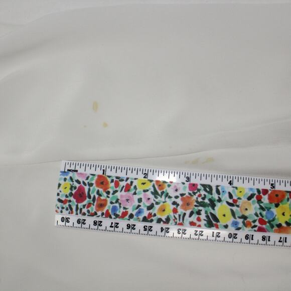 XS/S Vintage Erena by Irene Koenig Satin Blouse Ivory Embellished Yoke - Picture 9 of 16